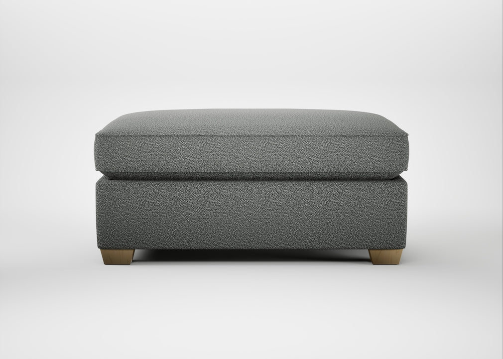 Torino Footstool Boucle Steel / Natural