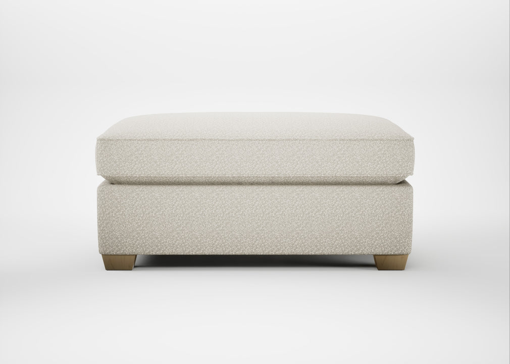 Torino Footstool Chunky Boucle Ecru / Natural