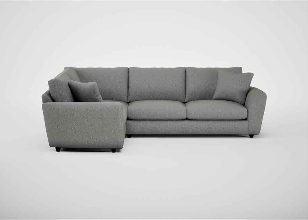Snooze Left Hand Facing Corner Sofa Boucle Steel
