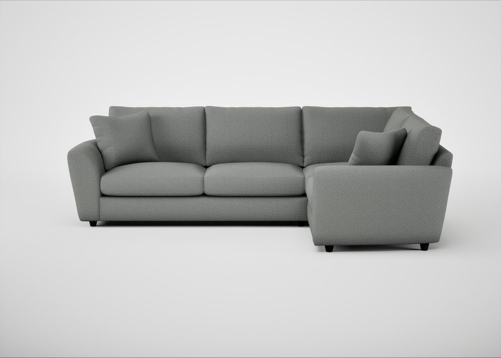Snooze Right Hand Facing Corner Sofa Boucle Steel