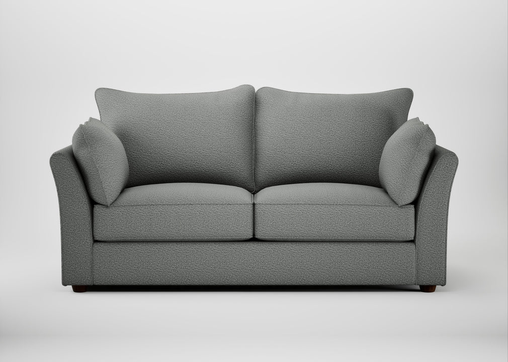 Tailor 3 Seater Sofa Boucle Steel / Walnut Stained