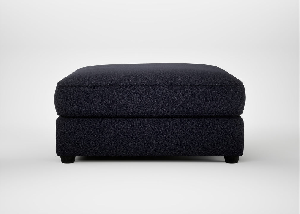 Tailor Square Footstool Boucle Indigo / Black