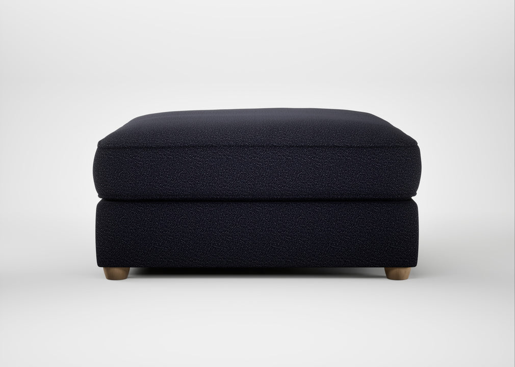 Tailor Square Footstool Boucle Indigo / Natural