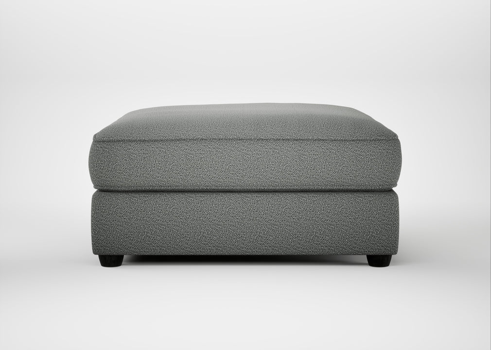 Tailor Square Footstool Boucle Steel / Black
