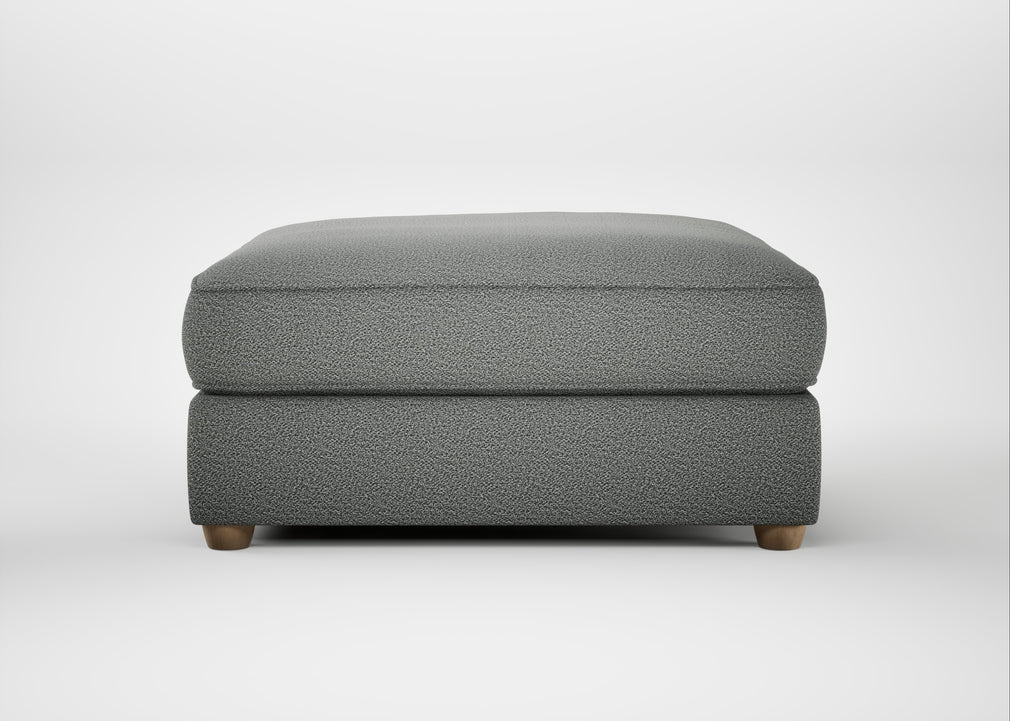 Tailor Square Footstool Boucle Steel / Natural