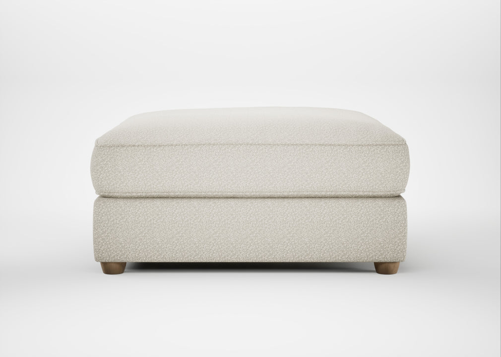 Tailor Square Footstool Chunky Boucle Ecru / Natural