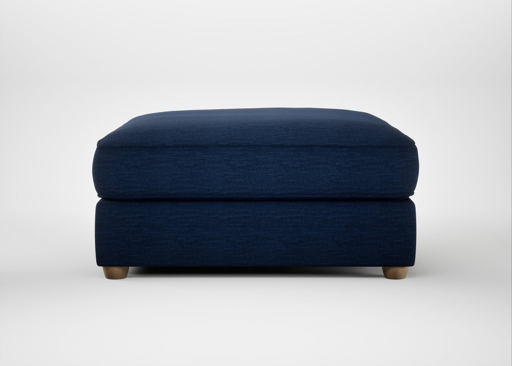 Tailor Square Footstool Broad Weave Lagoon / Natural