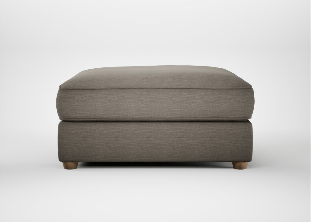 Tailor Square Footstool Broad Weave Pebble / Natural