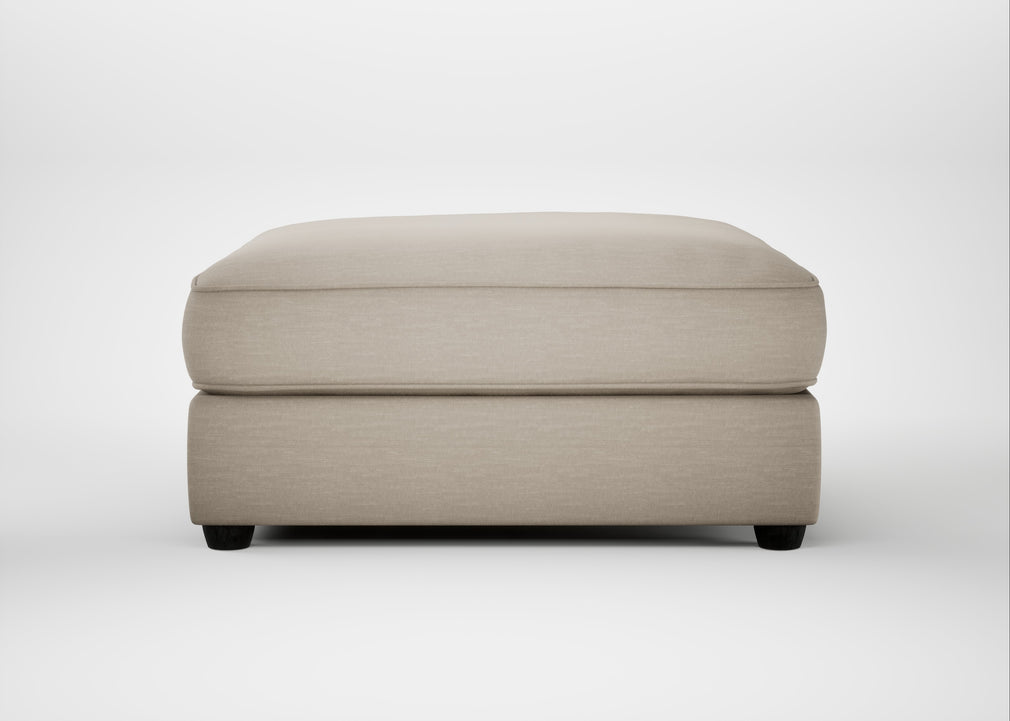 Tailor Square Footstool Broad Weave Putty / Black