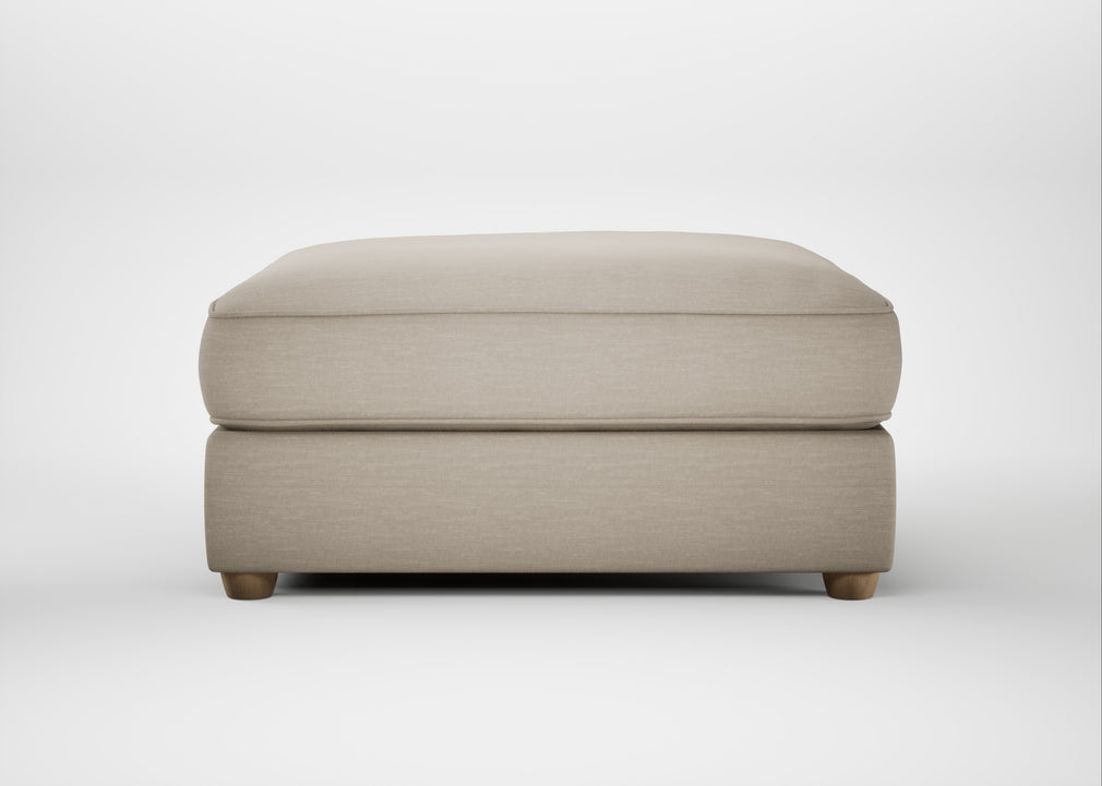 Tailor Square Footstool Broad Weave Putty / Natural