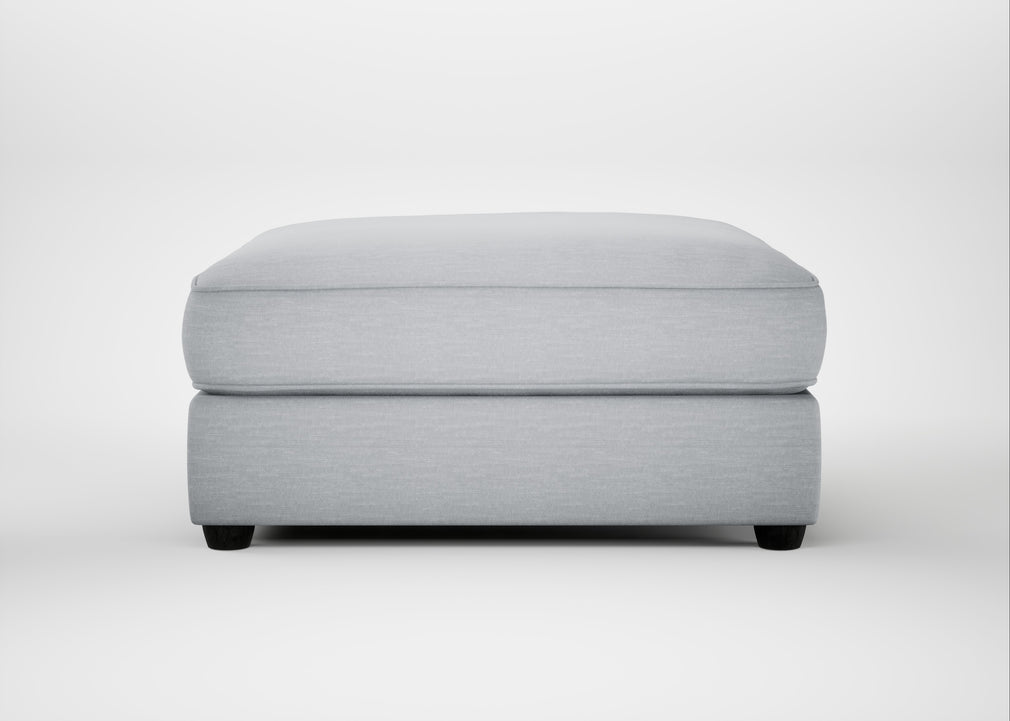 Tailor Square Footstool Broad Weave Tin / Black