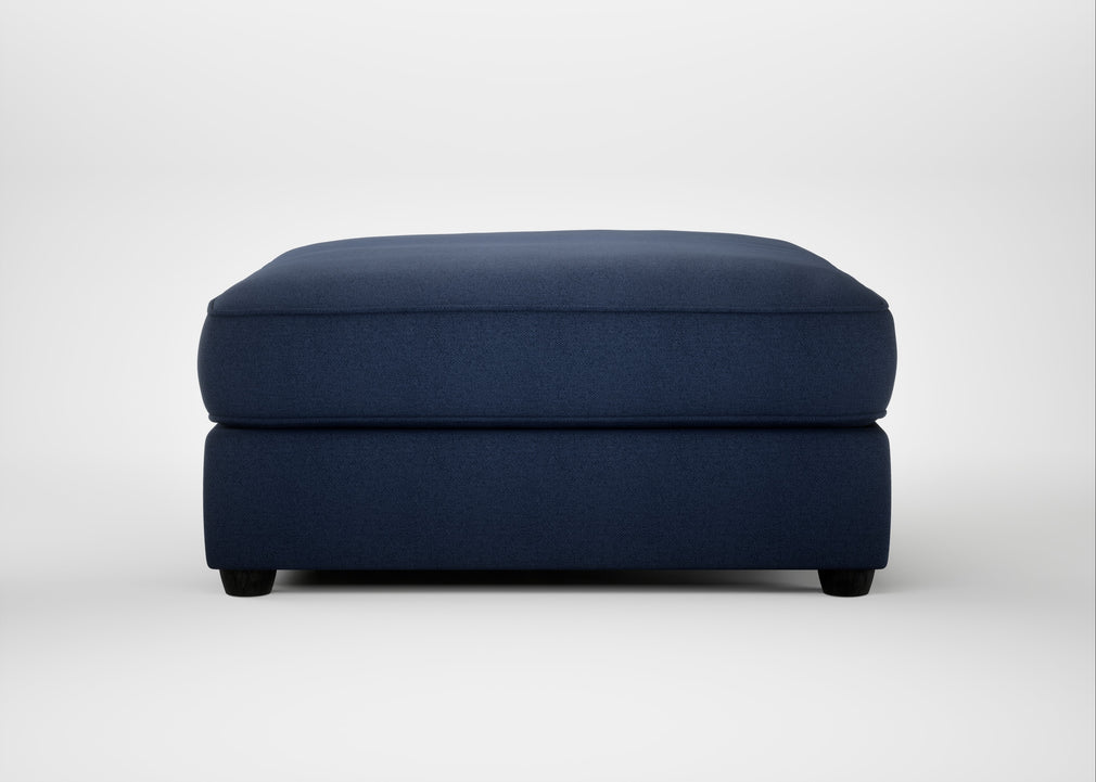 Tailor Square Footstool Capelo Linen-Cotton Inkspot / Black
