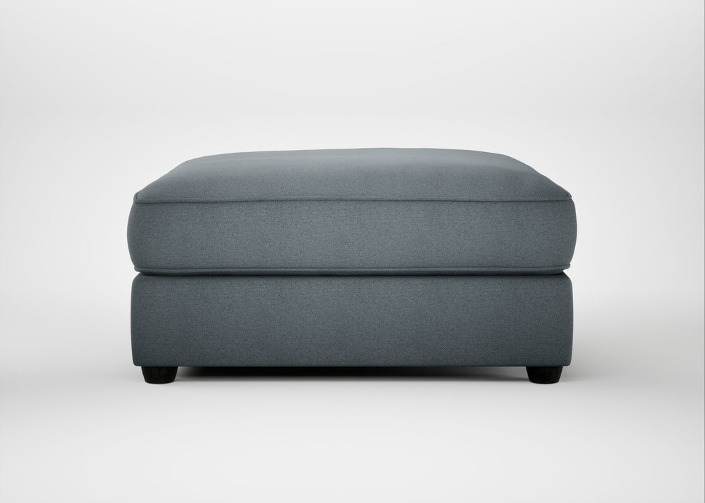 Tailor Square Footstool Capelo Linen-Cotton Mineral / Black