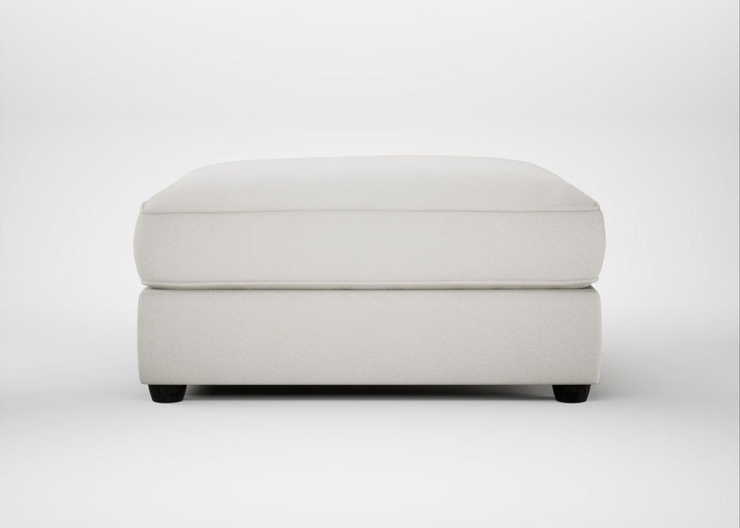 Tailor Square Footstool Capelo Linen-Cotton Sea Salt / Black