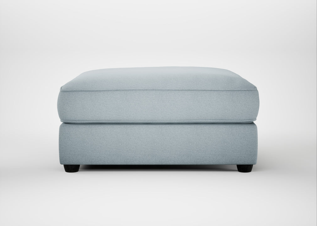 Tailor Square Footstool Capelo Linen-Cotton Sea Shanty / Black