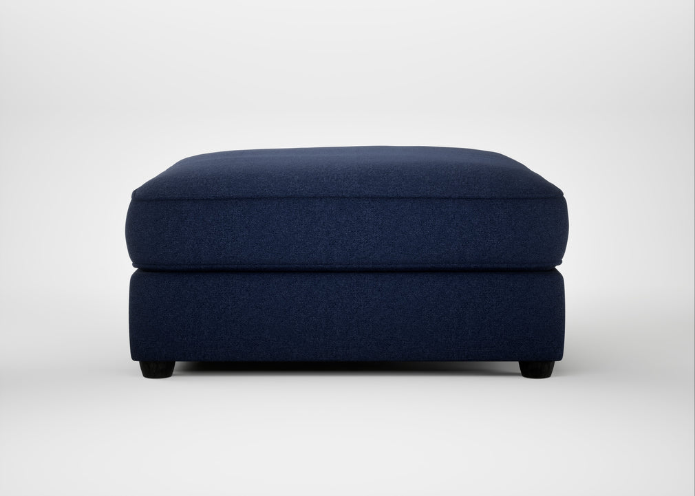 Tailor Square Footstool Melton Wool New Navy / Black