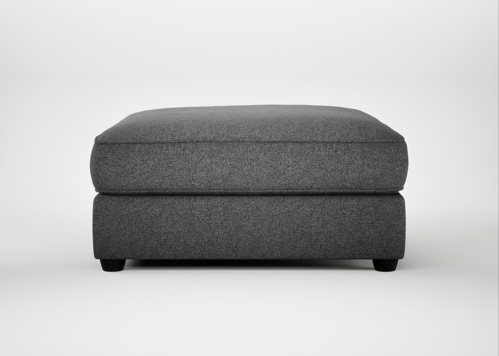 Tailor Square Footstool Melton Wool Shale / Black