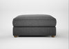 Tailor Square Footstool Melton Wool Shale / Natural
