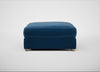 Tailor Square Footstool Cotton Velvet Petrol / Natural