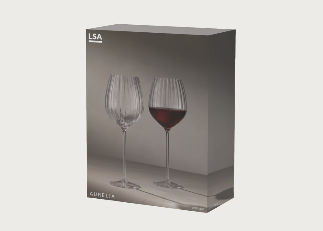 Aurelia Red Wine Glass 660ml Clear Optic Set of 2