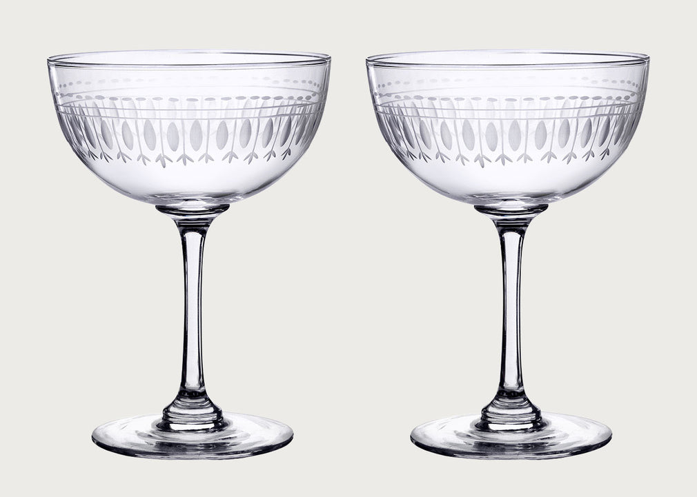Champagne Saucers Ovals Set of 2