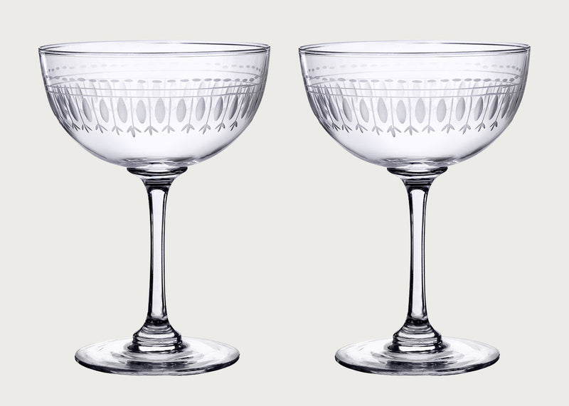 Champagne Saucers Ovals Set of 2