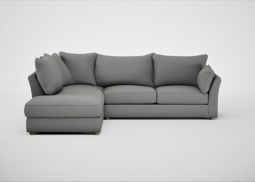 Tailor Left Hand Facing Corner Sofa Boucle Steel / Natural