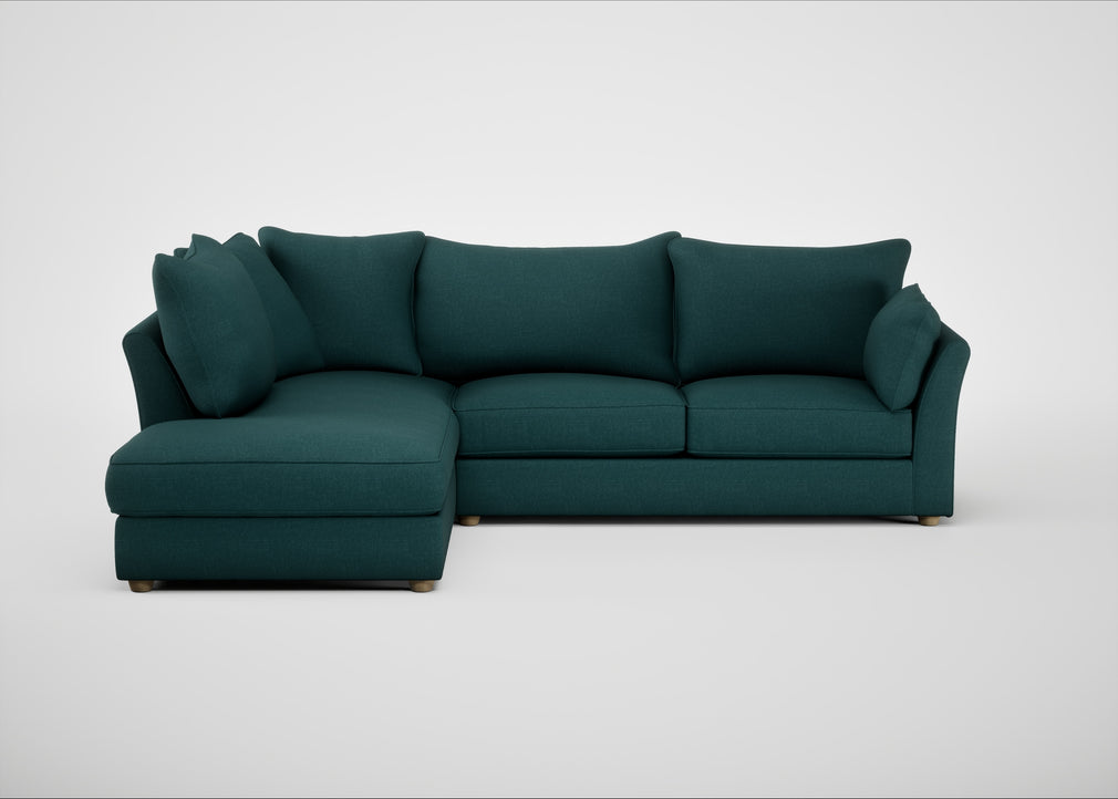 Tailor Left Hand Facing Corner Sofa Brushed Cotton Pine / Natural