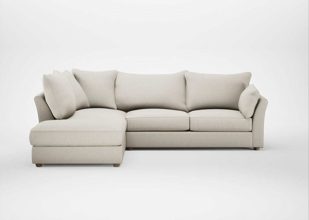 Tailor Left Hand Facing Corner Sofa Chunky Boucle Ecru / Natural