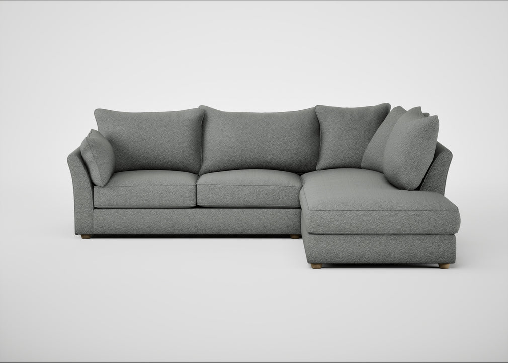 Tailor Right Hand Facing Corner Sofa Boucle Steel / Natural