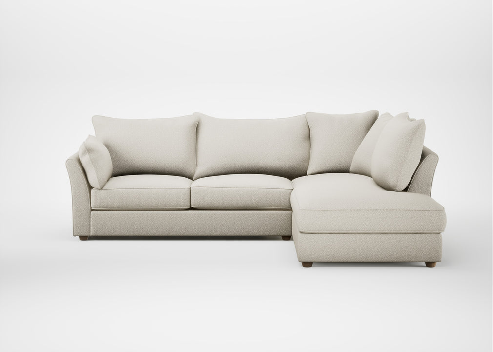Tailor Right Hand Facing Corner Sofa Chunky Boucle Ecru / Natural