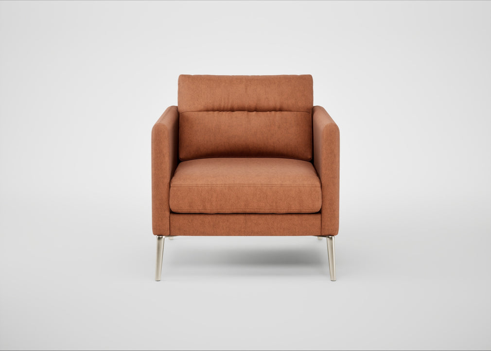 Altamura Armchair Old England Leather Cognac / Stainless Steel