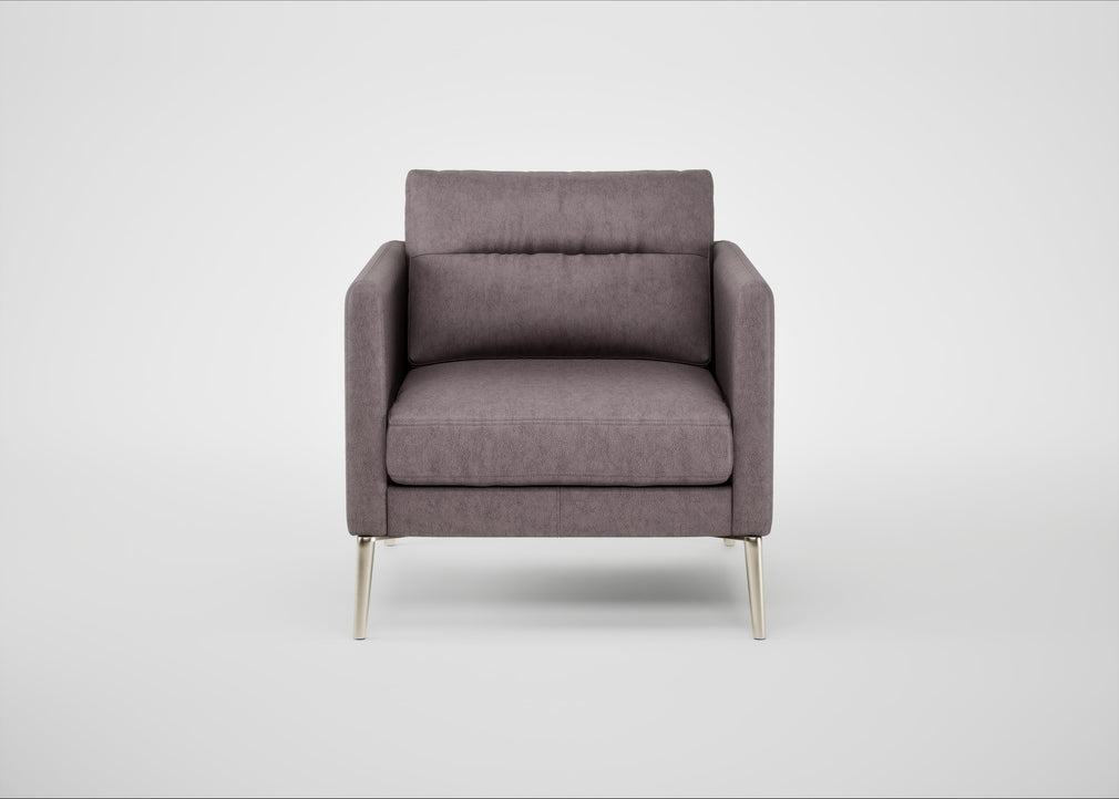 Altamura Armchair Old England Leather Grey / Stainless Steel