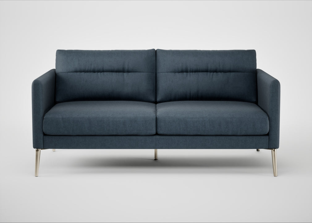Altamura 2 Seater Sofa Old England Leather Blue / Stainless Steel