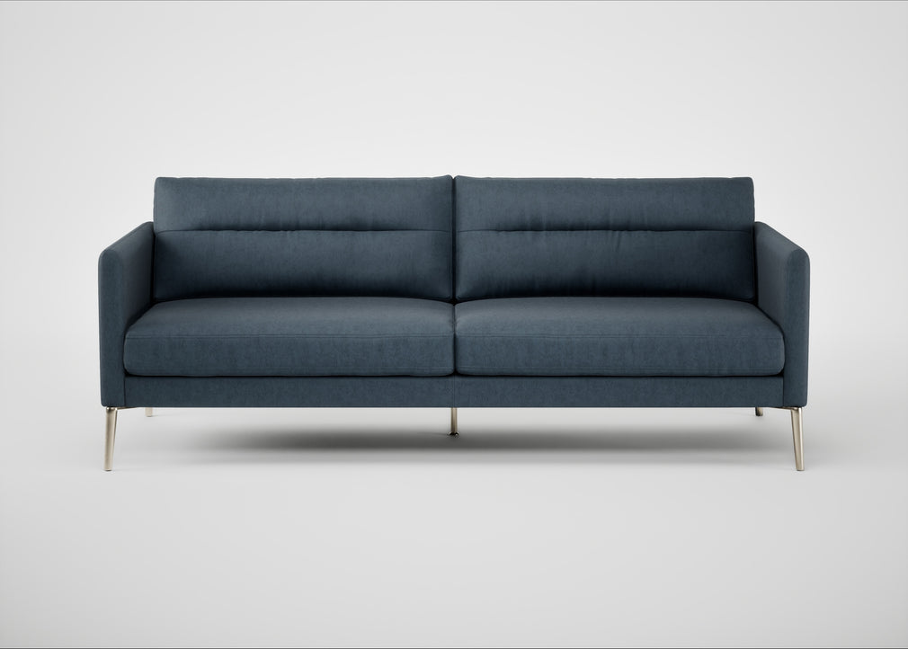 Altamura 3 Seater Sofa Old England Leather Blue / Stainless Steel
