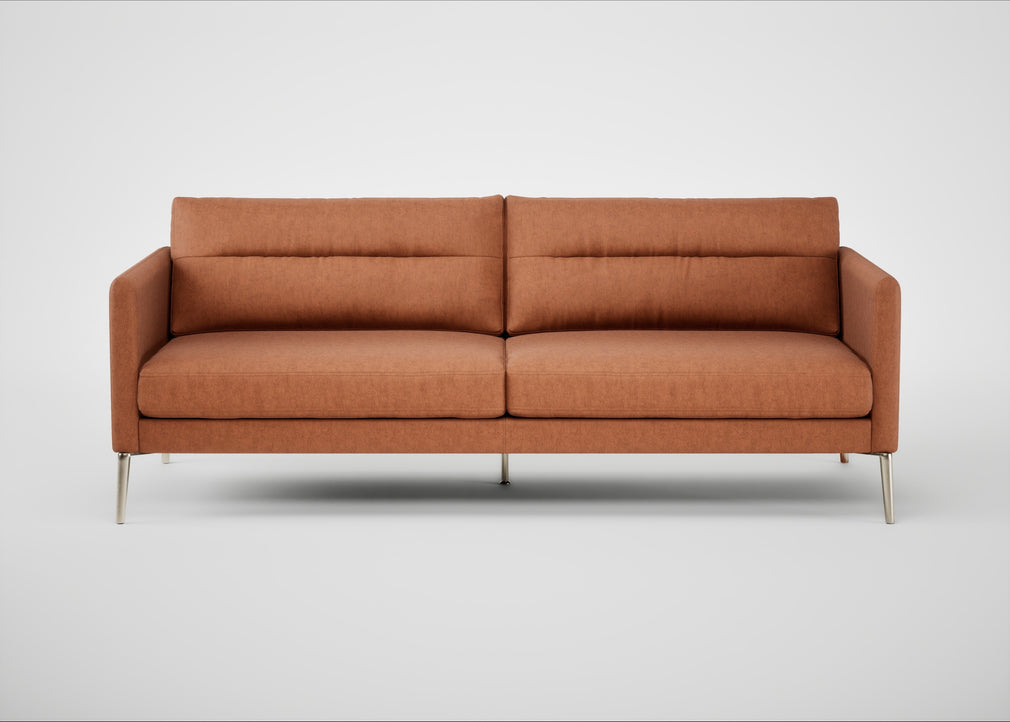 Altamura 3 Seater Sofa Old England Leather Cognac / Stainless Steel