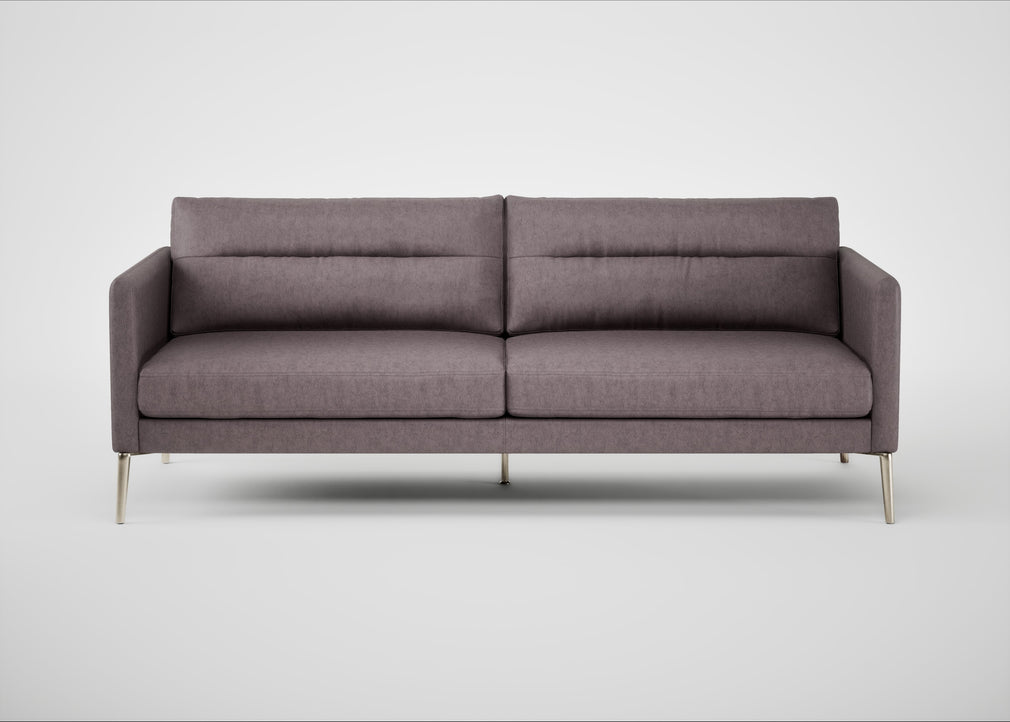 Altamura 3 Seater Sofa Old England Leather Grey / Stainless Steel