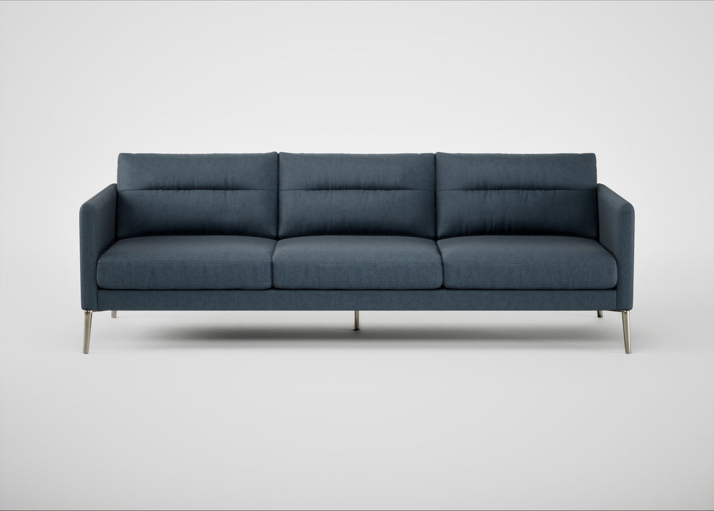 Altamura 4 Seater Sofa Old England Leather Blue / Stainless Steel