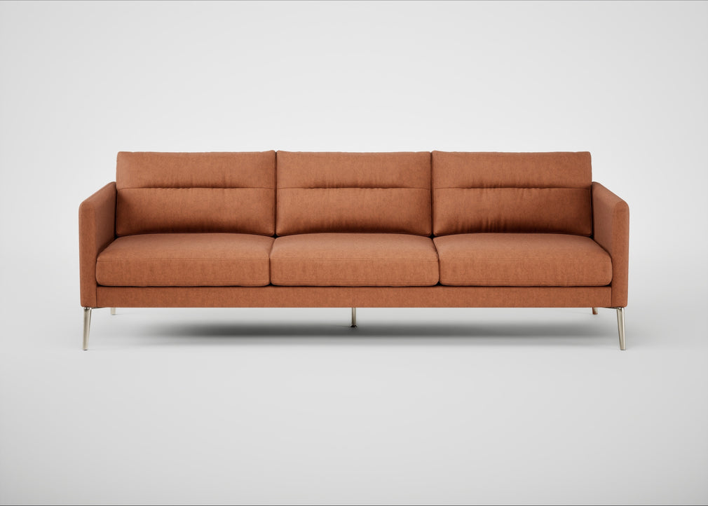 Altamura 4 Seater Sofa Old England Leather Cognac / Stainless Steel