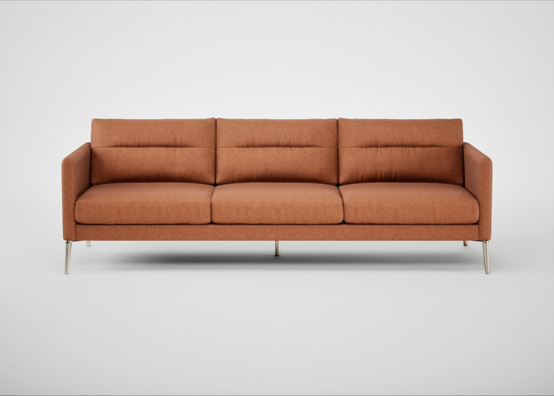 Altamura 4 Seater Sofa Old England Leather Cognac / Stainless Steel