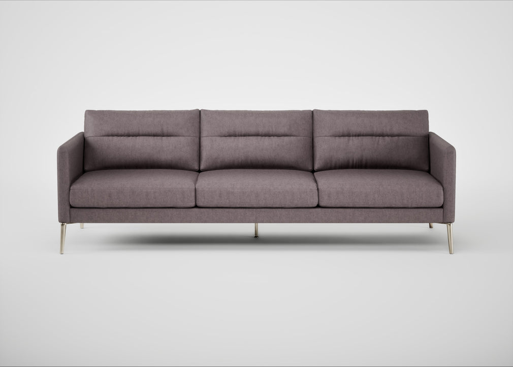 Altamura 4 Seater Sofa Old England Leather Grey / Stainless Steel
