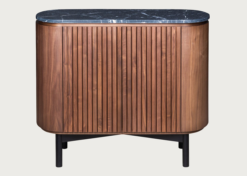 Remi Small Sideboard Walnut and Black Marble