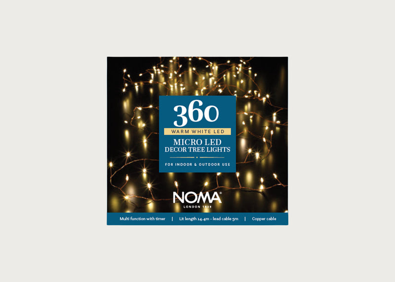 Warm White 360 LED Indoor or Outdoor Micro String Lights Copper Cable