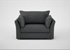 Tailor Loveseat Melton Wool Granite