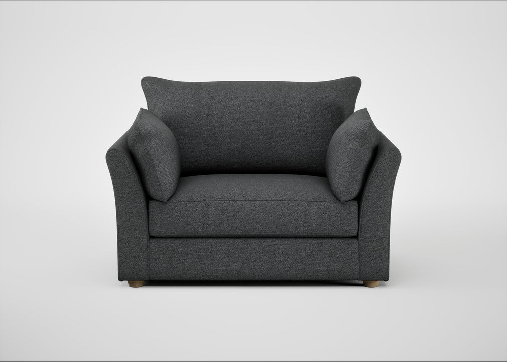 Tailor Loveseat Melton Wool Granite