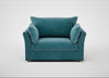 Tailor Loveseat Smart Luxe Velvet Airforce Blue