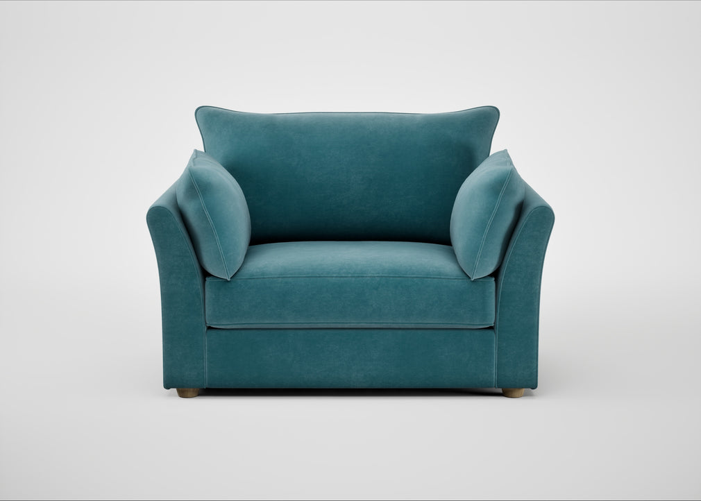 Tailor Loveseat Smart Luxe Velvet Airforce Blue