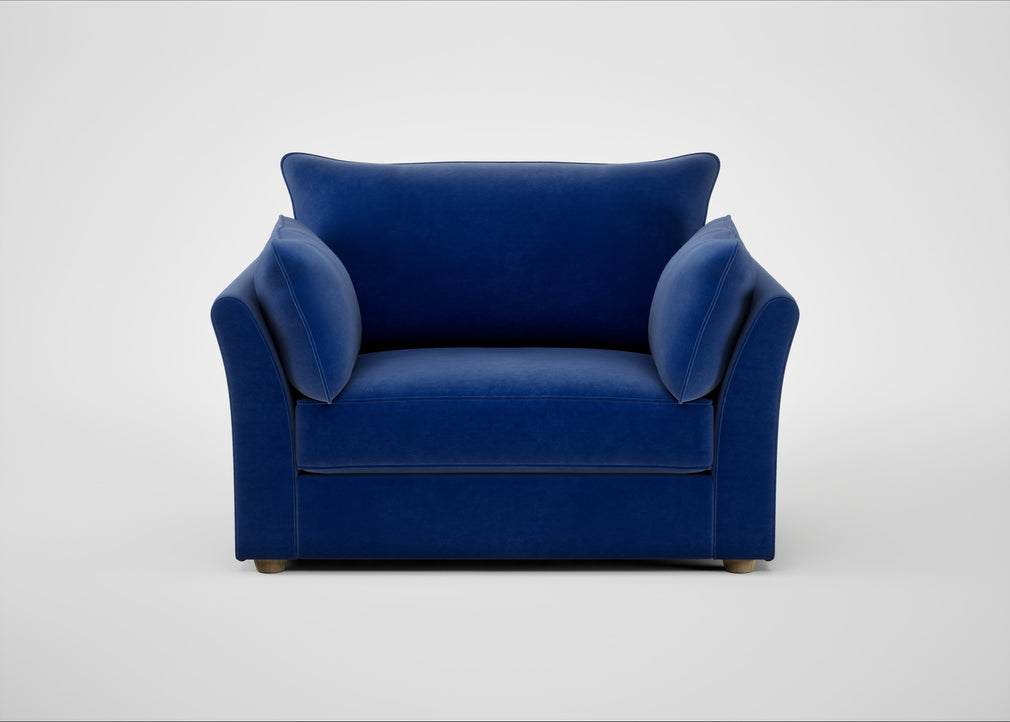 Tailor Loveseat Smart Luxe Velvet Azure