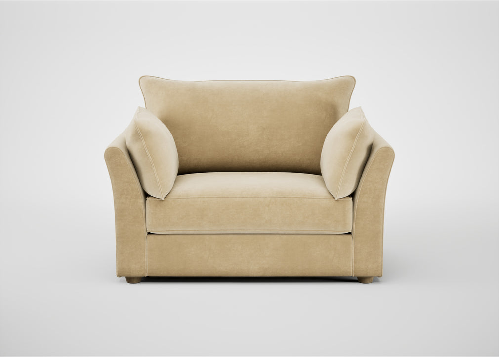 Tailor Loveseat Smart Luxe Velvet Biscuit