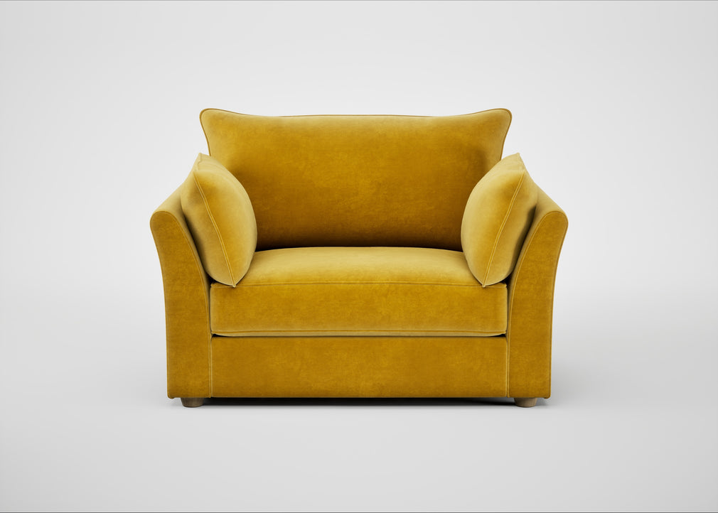 Tailor Loveseat Smart Luxe Velvet Canary